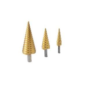 Set punte fresa a scalino in acciaio hss m2 rivestite titanio 4–32 mm per foratura montanti  naue41001