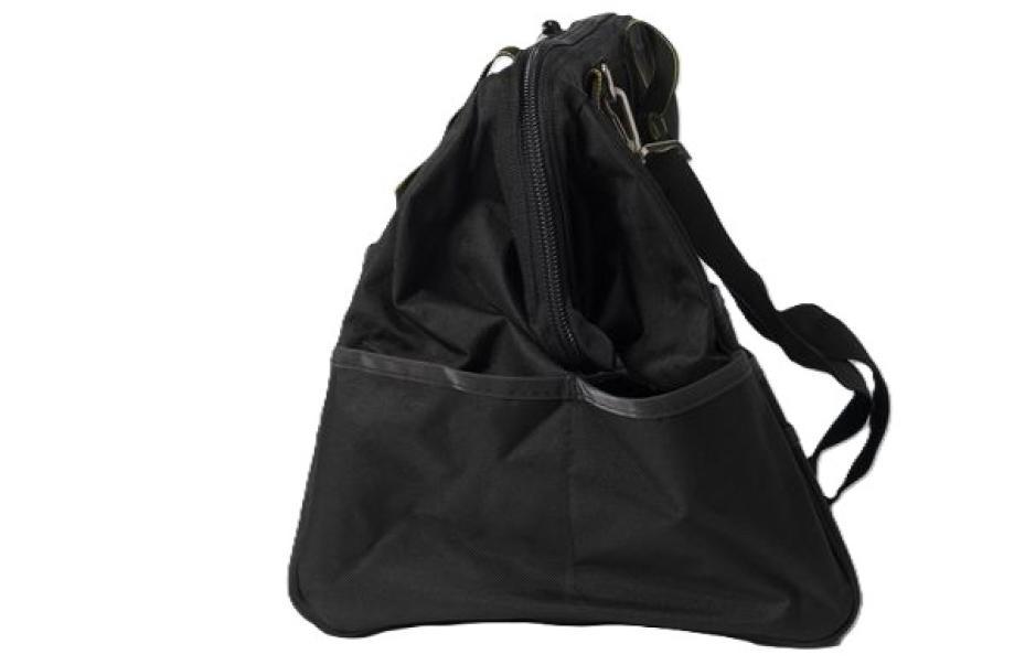 Borsa porta utensili AKIFIX vista laterale tasca laterale ampia in tessuto antistrappo