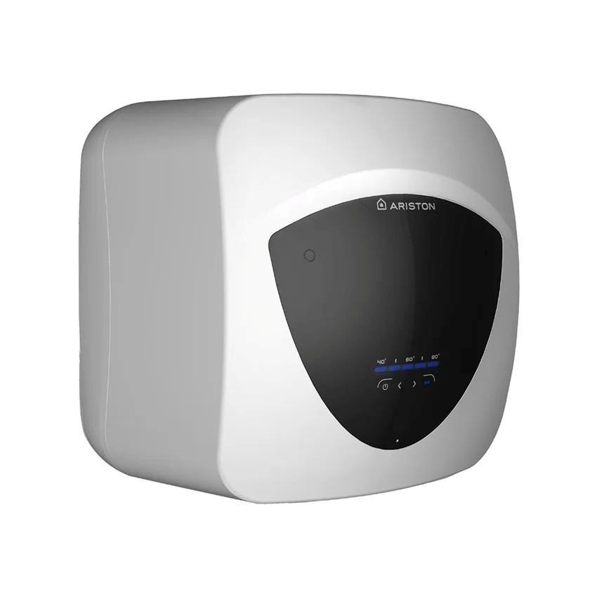 vista laterale scaldabagno elettrico Ariston 15 litri design moderno installazione a parete