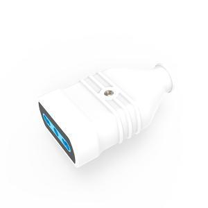 Presa bivalente p17/11 calpestabile da pavimento in tecnopolimero bianco  26183s