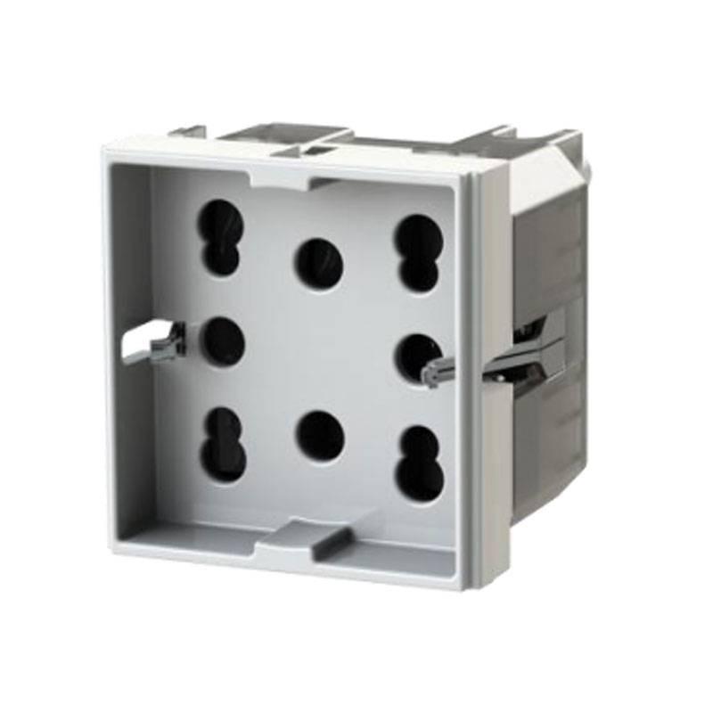 Supporto elettrico bianco compatibile Matix Go per impianti civili vista frontale