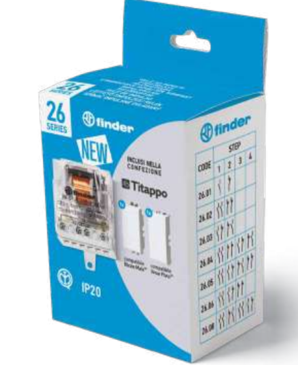 confezione kit relu00e8 finder serie 26 con titappo compatibile bticino e vimar