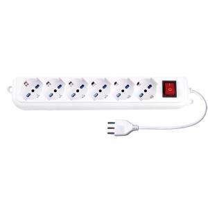 Multipresa elettrica universale 6 posti interruttore luminoso 27227n cavo 1.5m bianco
