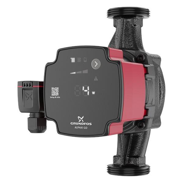 circolatore elettronico Grundfos ALPHA1 GO vista laterale ideale per impianti riscaldamento e condizionamento