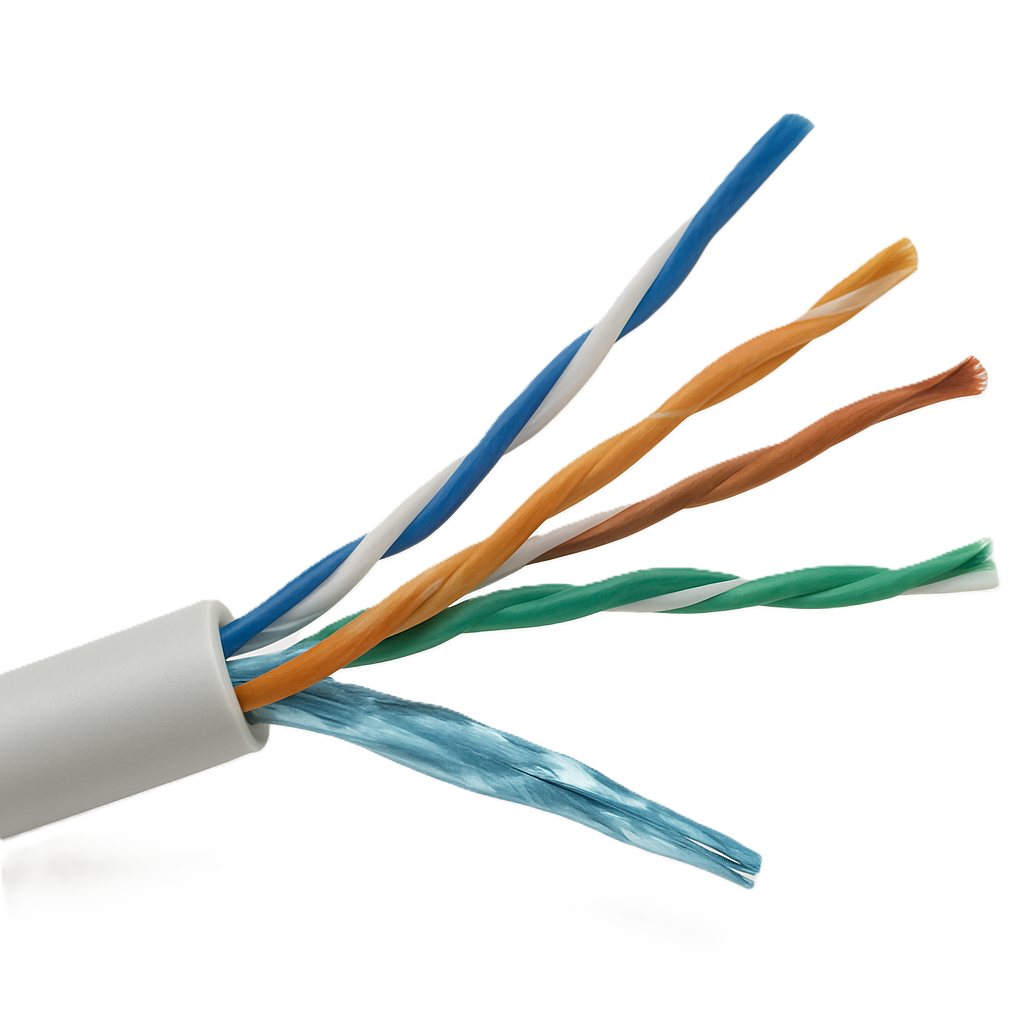 Dettaglio cavo UTP Cat6 4 coppie twistate rame puro 23AWG