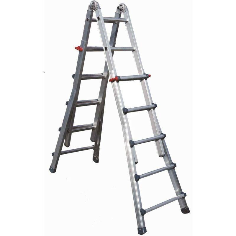 scala multiposizione telescopica professionale in alluminio frigerio 10 10 gradini rinforzata per uso intensivo