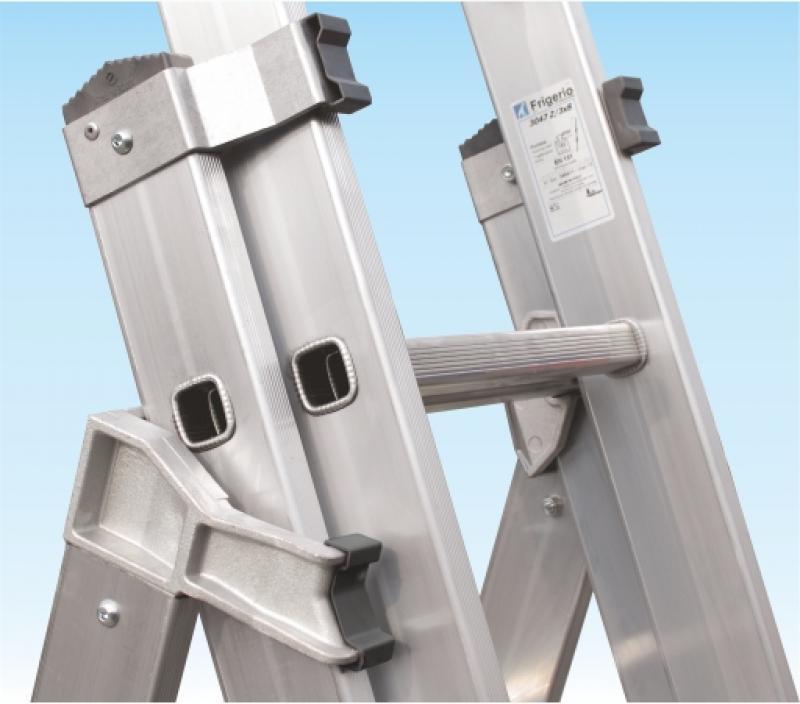 sistema di bloccaggio pioli scala professionale alluminio frigerio tre tronchi