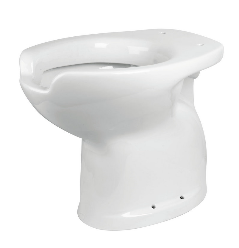 vaso per disabili bianco scarico a terra con apertura frontale e quattro punti di fissaggio
