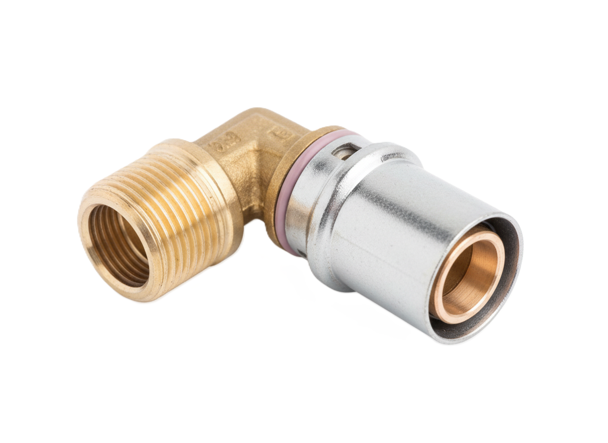 gomito filettato maschio ottone 32x1 raccordo a pressare BAMPI MPGM3201 per impianti idraulici