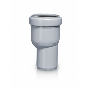 Riduzione speciale eccentrica 40/32 mm in polipropilene grigio per sistema di scarico bamplast pp-tech  brosp0403