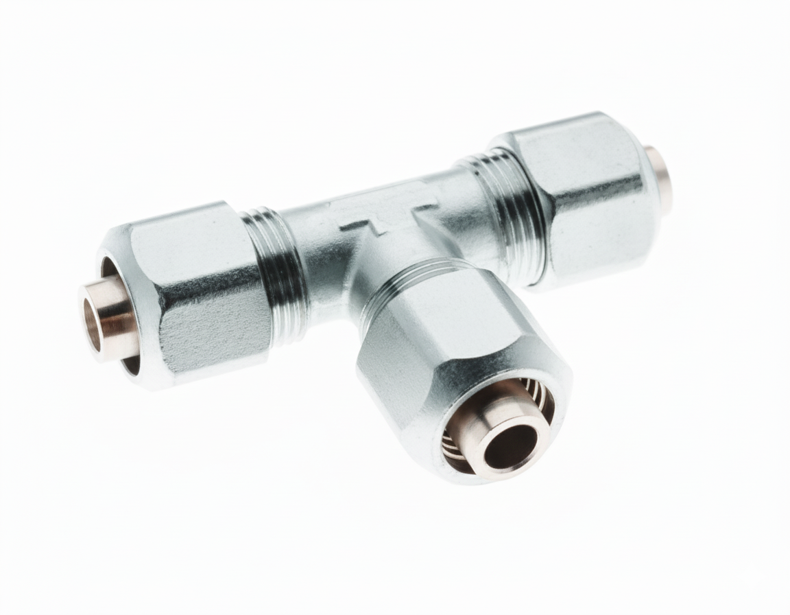 Raccordo a T intermedio a stringere 16x16x16 per impianti idrici multistrato BAMPI