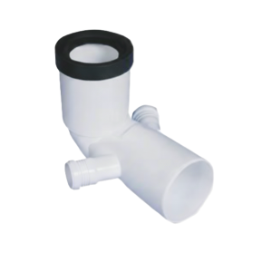 Curva prolungata wc 90° ø110/50/50 in polipropilene bianco per sistema di scarico bamplast pp-tech  bsbpr0590