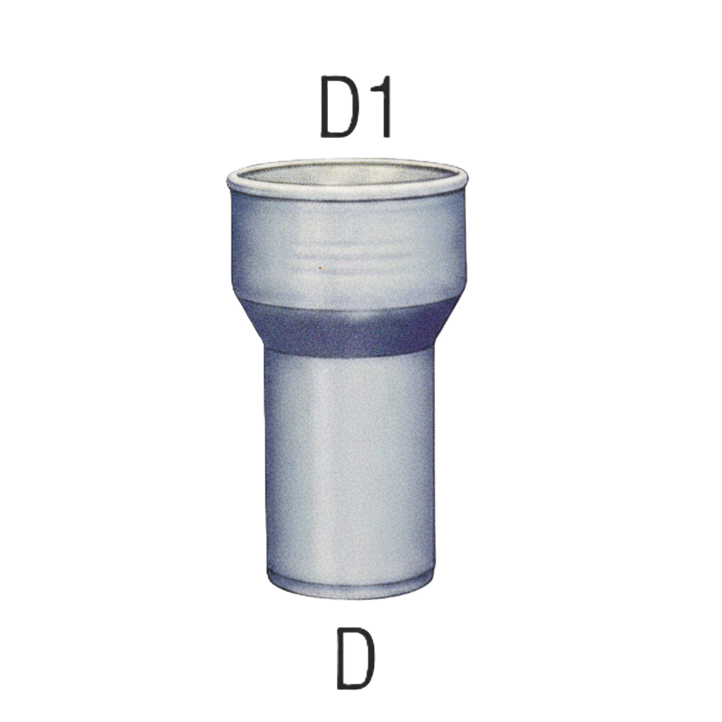 Dettaglio raccordo BAMPI PP tecnico diritto DN 32-46 scarico