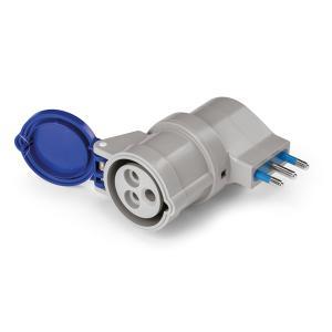 Adattatore ip20 16a 2p+t 250v 6h 4 biv  serie adapto 610.384