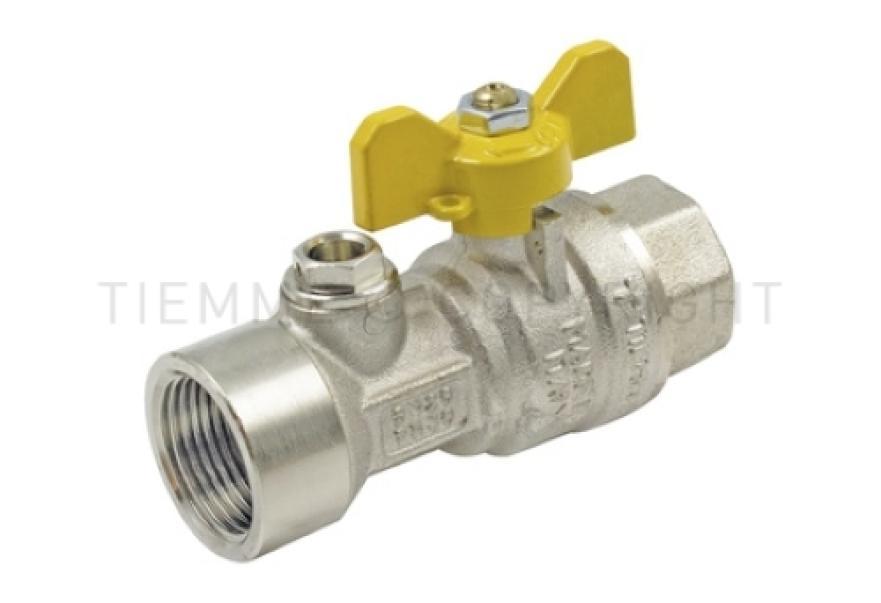 valvola a sfera per gas attacchi femmina 1 pollice Tiemme con presa pressione per impianti post contatore
