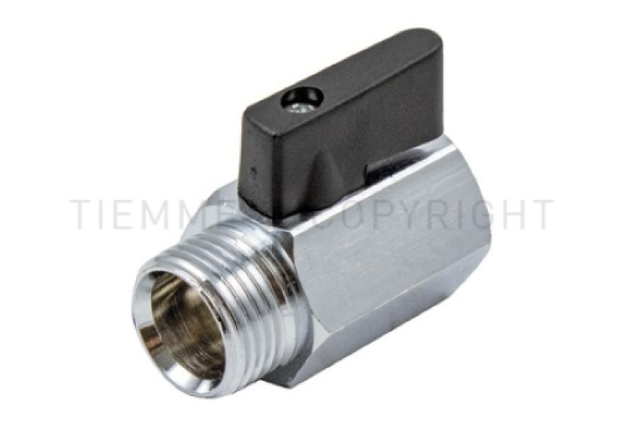 minivalvola a sfera cromata attacco maschio femmina leva nera tiemme