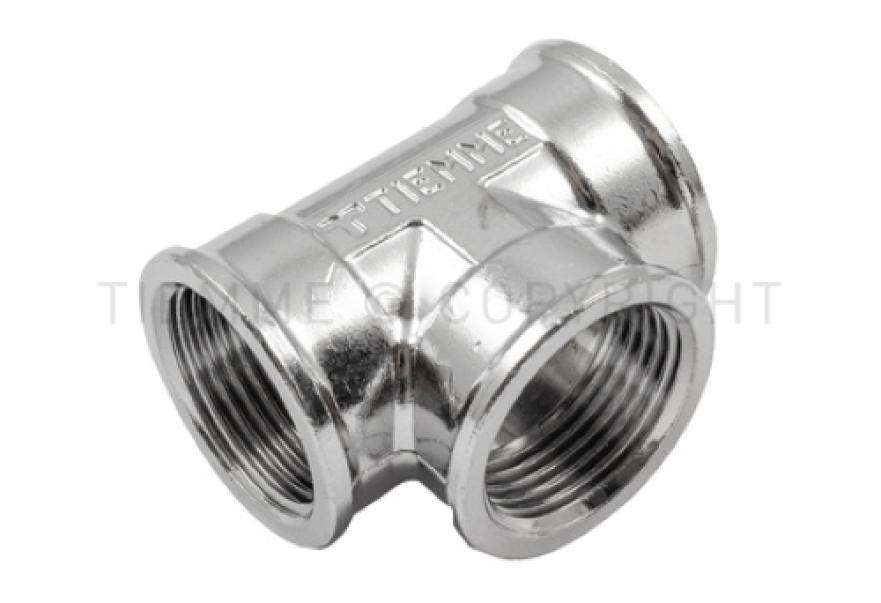 vista raccordo a t femmina ottone cromato tiemme attacco 1 2 pollici filettato per idraulica