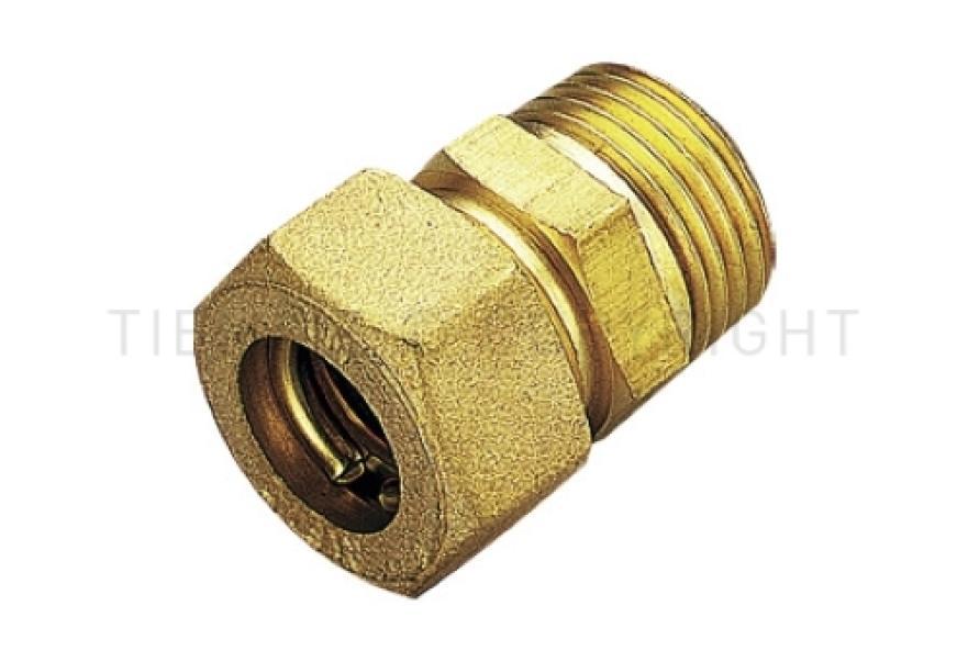 raccordo a compressione diritto in ottone con tenuta o-ring per tubo rame TIEMME dimensioni filettatura maschio