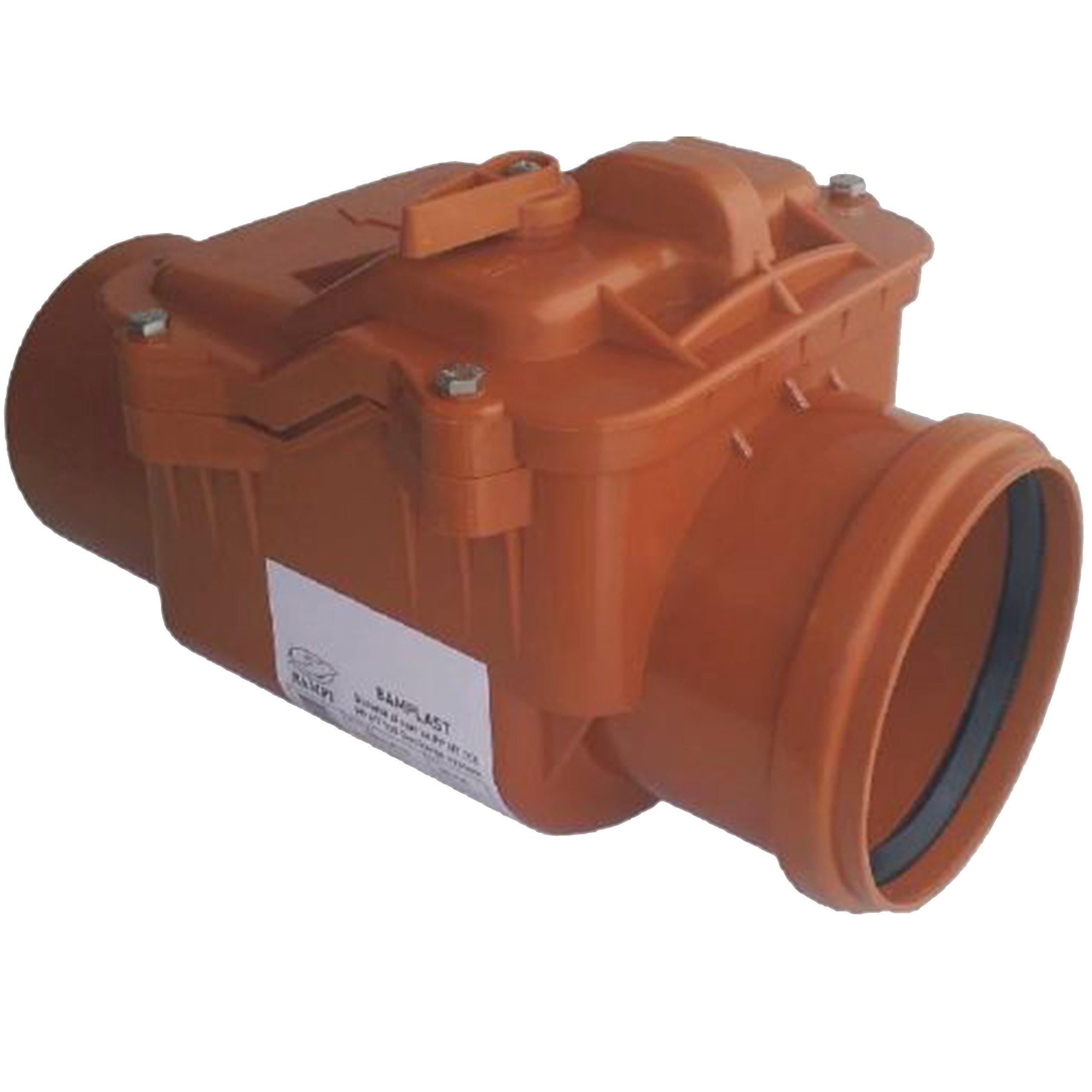 valvola antiriflusso in abs dn125 innesto bampi per scarico idrico fognario
