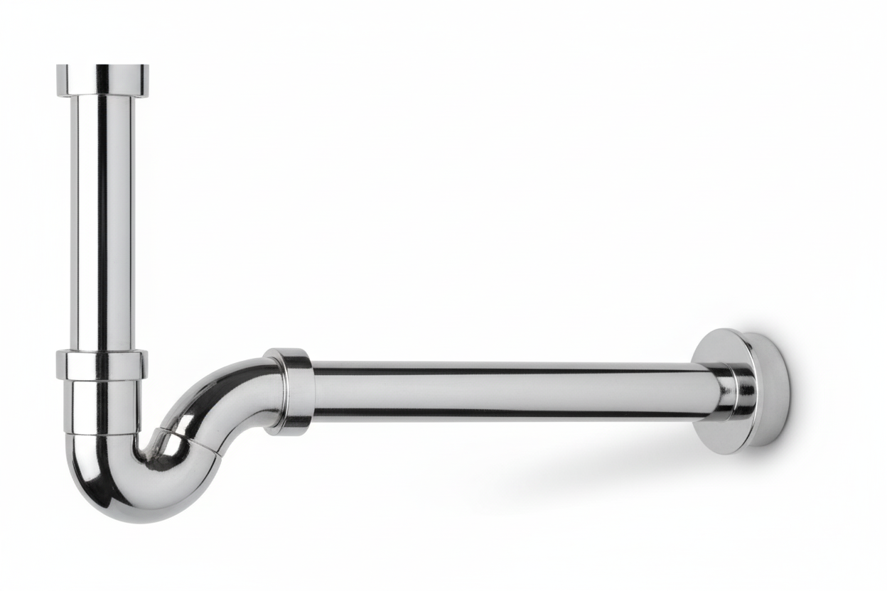 Sifone cromato con ispezione laterale per lavabo e bidet attacco 1 1 4 uscita 32 mm BAMPI