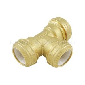 Raccordo a t a compressione per tubo pe ø63 x ø63 x ø63 con o ring ottone  3430046