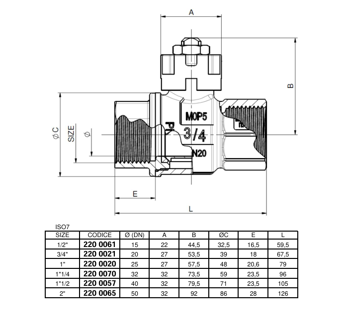 disegno tecnico valvola sfera uragano tiemme femmina femmina 1 1 4 dettaglio dimensioni caratteristiche costruttive ottone