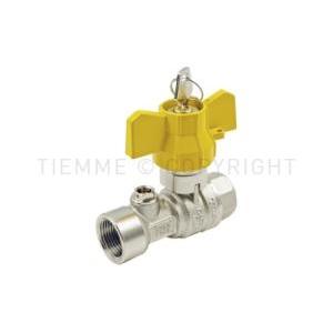 Valvola a sfera gas post contatore f-f 1 pollice con presa pressione ottone  2210072