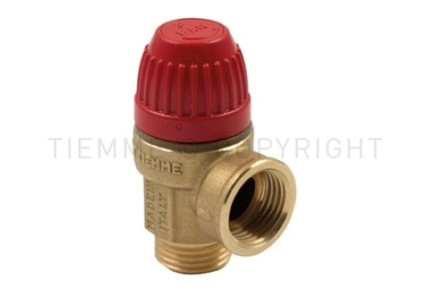 valvola di sicurezza TIEMME ottone attacco 1 2 pressione 10 bar per impianti termici e idrosanitari