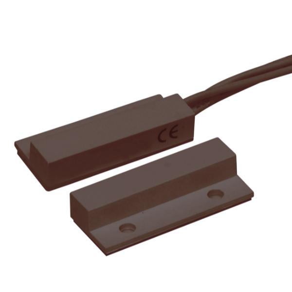 contatto magnetico marrone per serramenti i sicuri  vista dettaglio prodotto sicurezza allarmi finestre e porte