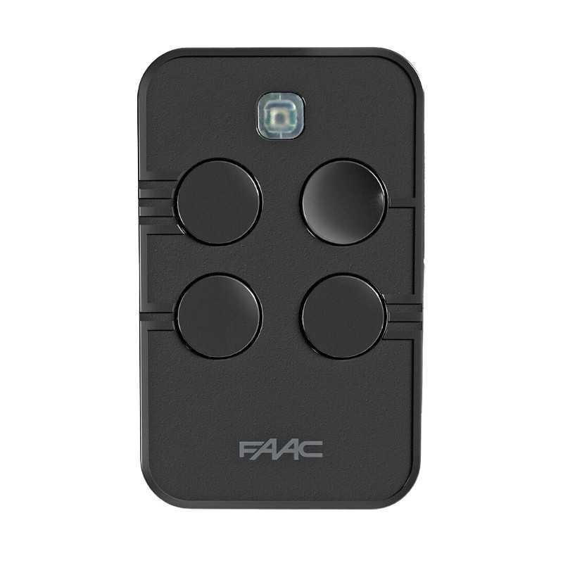 Radiocomando FAAC 4 canali per automazioni cancelli e garage nero