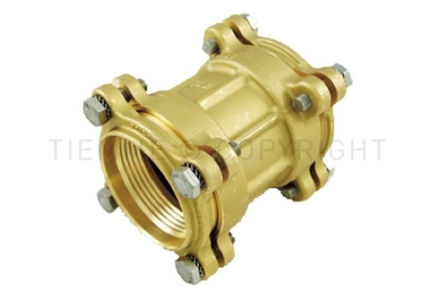 raccordo diritto doppio a compressione in ottone per tubo pe pex tiemme