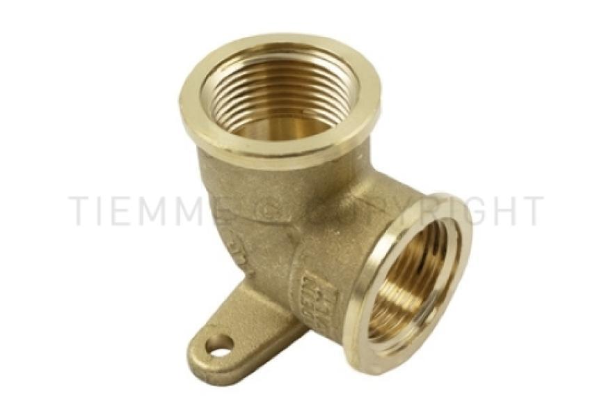 raccordo flangiato femmina femmina in ottone per impianti idraulici tiemme vista frontale
