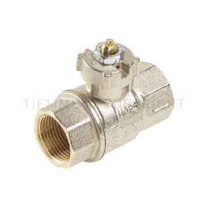 Valvola a sfera acqua f-f 1 con leva piombabile ottone nichelato  2200020