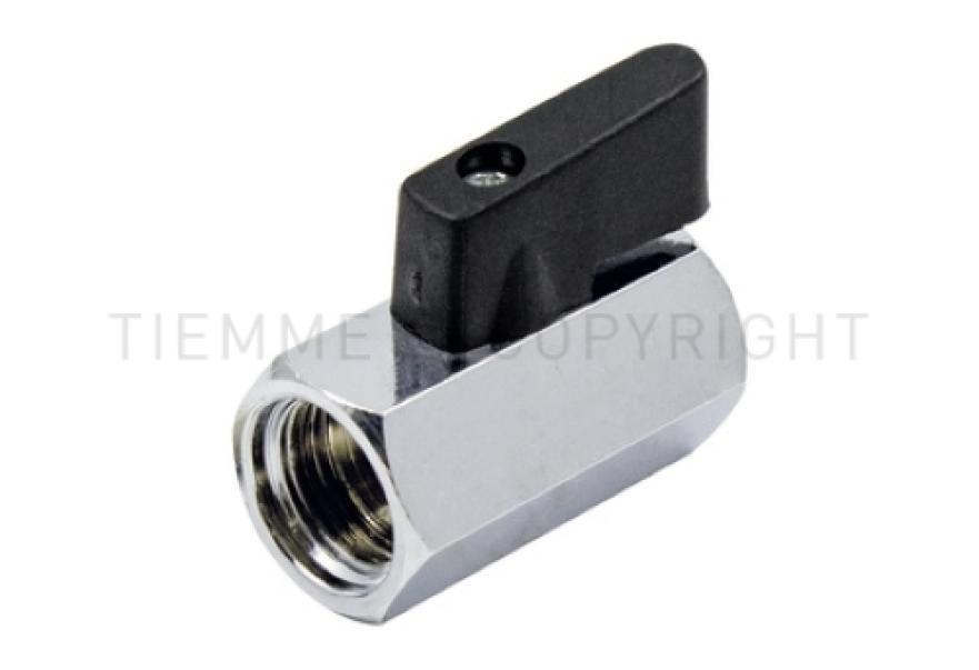 minivalvola a sfera femmina femmina 3 8 leva nera tiemme raccorderia cromata