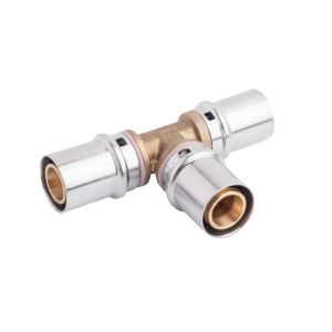 Raccordo a t intermedio ø26x26x26 in ottone nichelato per tubo multistrato pex-al-pex balpex mp  mp262626