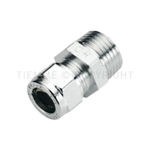Raccordo diritto maschio compressione cromato ottone cw602n  1100czc 1130043