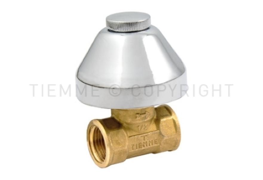 valvola incasso ottone TIEMME con vitone e rosone cromato per impianti idraulici