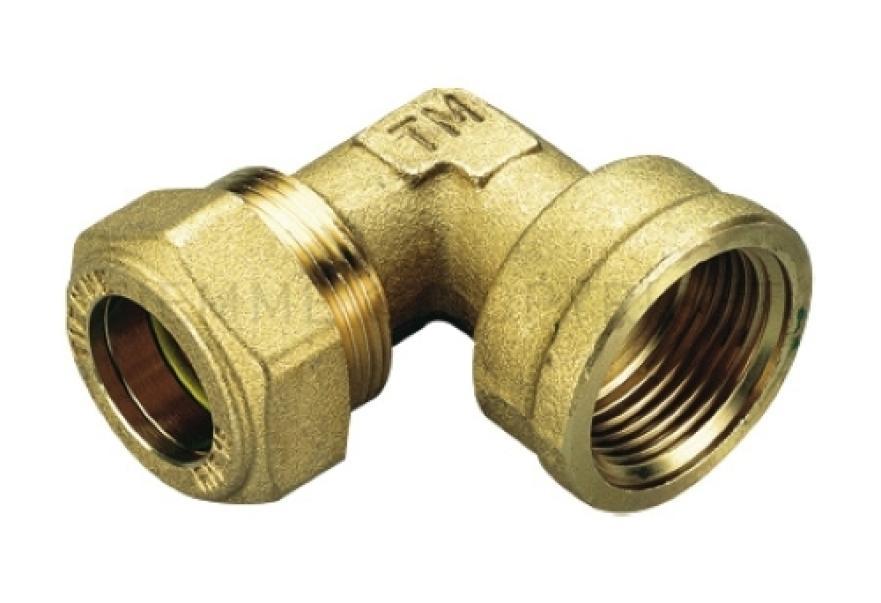 Raccordo curvo a compressione oring per gas TIEMME ottone vista dettaglio