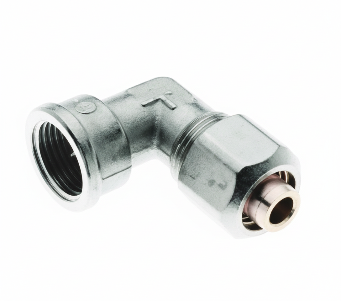 Raccordo gomito filettato femmina 26x1 per tubazioni idrauliche serie BL a stringere