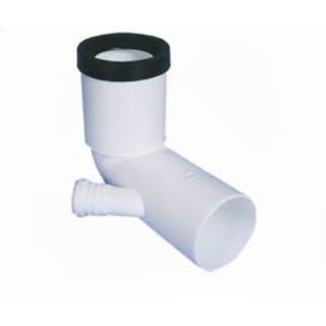 Curva prolungata wc 90° ø90/50/50 in polipropilene bianco per sistema di scarico bamplast pp-tech  bsb090590