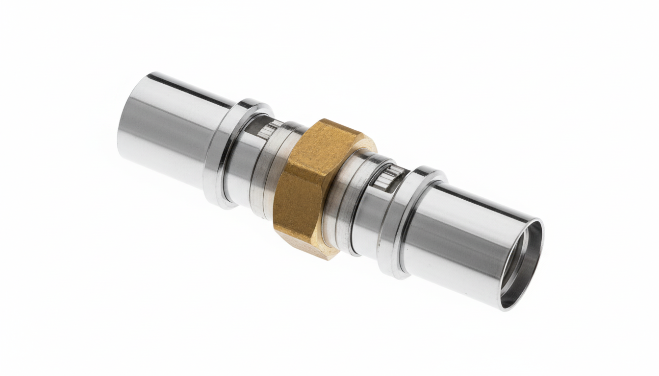 Raccordo diritto intermedio per gas 16x16 mm compatibile con sistemi BALPEX e profilatura TH