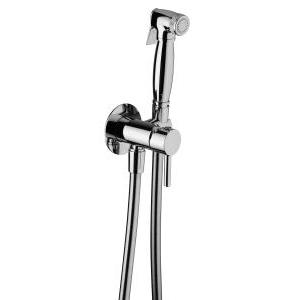 Kit doccia igienica a pulsante tonda completo miscelatore e flessibile 120 cm cromato  51cr442mtig