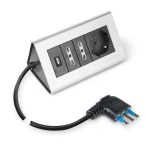 Multipresa da scrivania con usb nera 16a 4 prese  160.5016