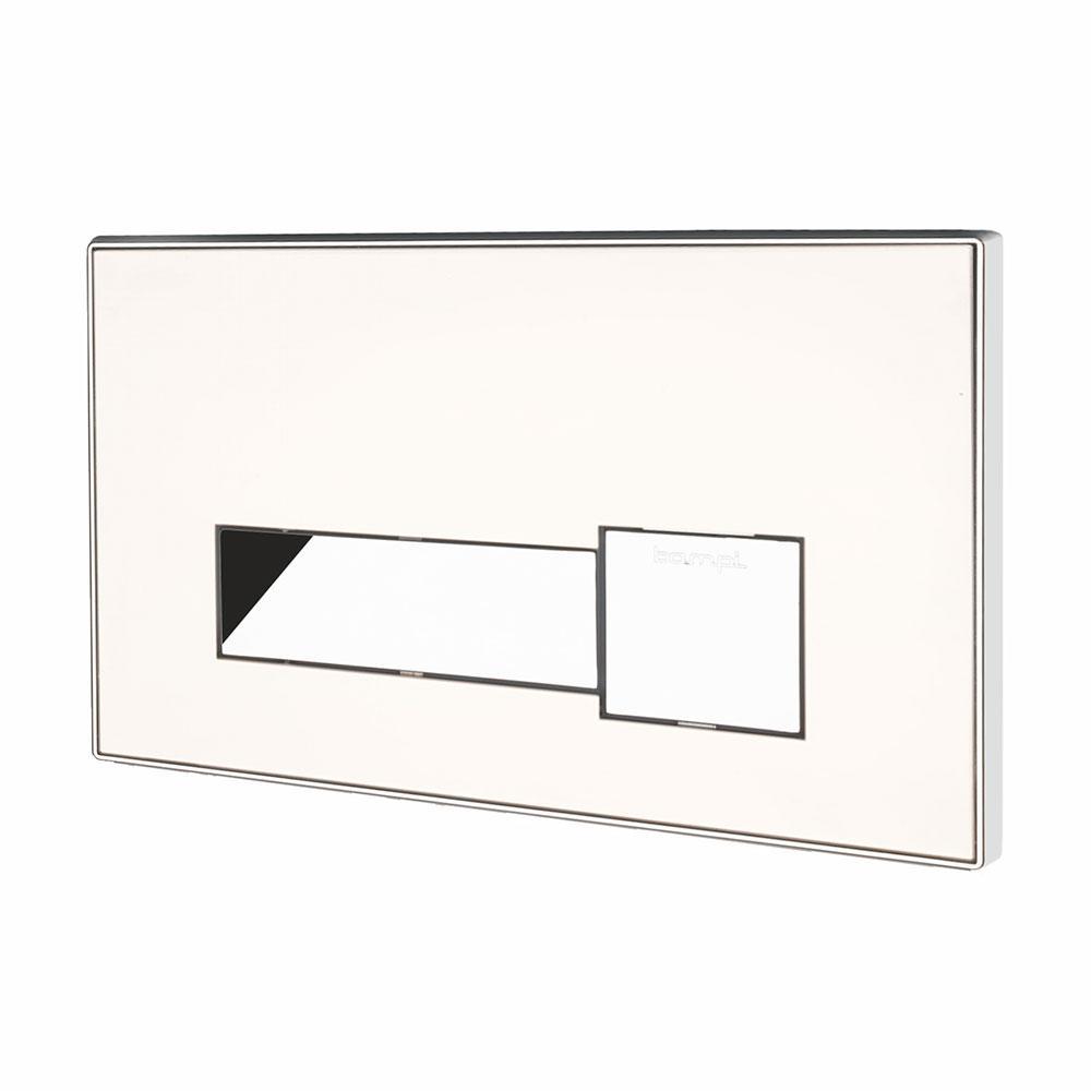 Placca meccanica bianca doppio scarico Bampi CPLATIBIA per WC design moderno