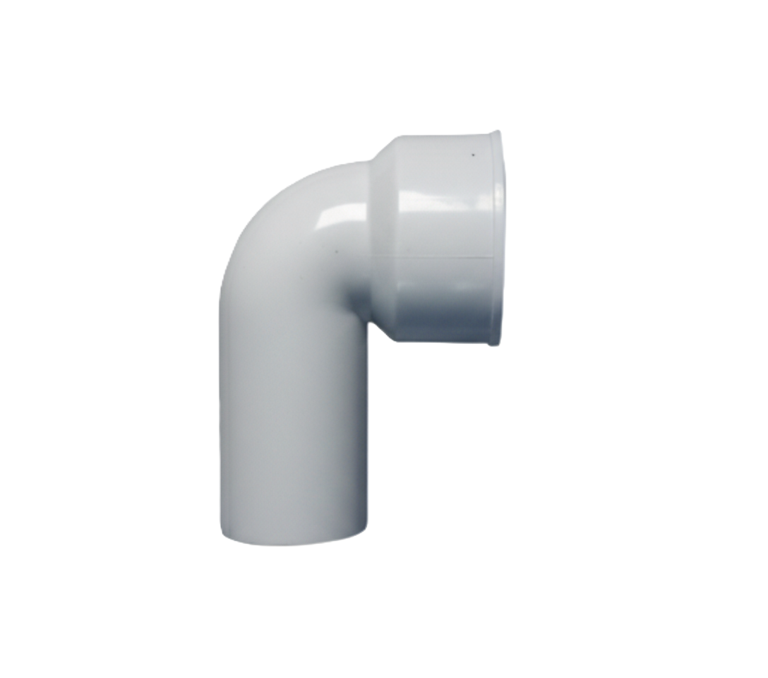 curva tecnica in polipropilene per scarico idrico BAMPI DN 32 46 vista laterale