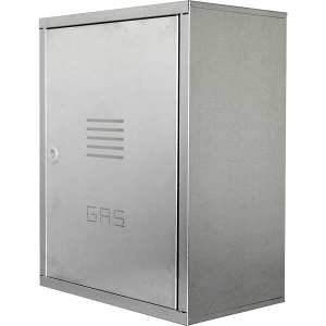 Cassetta contatore gas acciaio zincato 450x340x240 sistema genia montaggio senza utensili serratura quadra  cgg01z