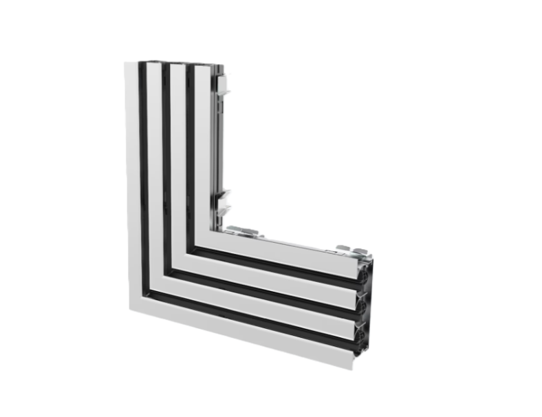 Elemento angolare in alluminio a 90 gradi per diffusore lineare a 4 slot Systemair