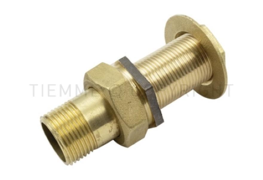 Raccordo diritto prolungato cassone TIEMME 2 pollici in ottone con filettatura per impianti idraulici
