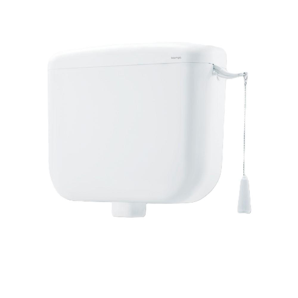 Cassetta esterna WC bianca BAMPI ad alta posizione con catenella