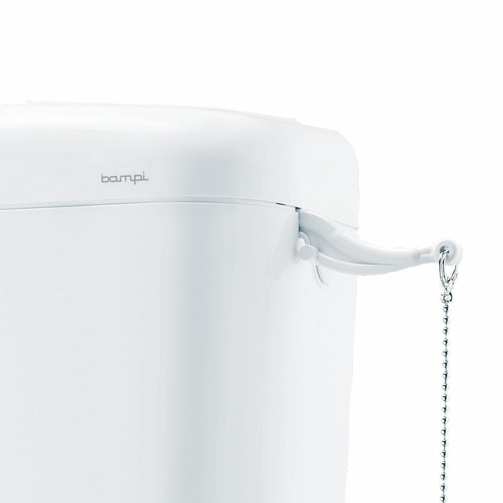 Particolare leva azionamento cassetta esterna WC BAMPI bianca